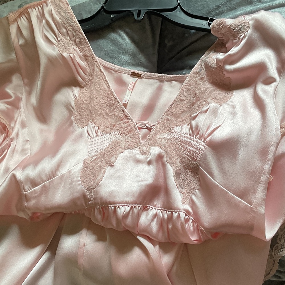 Free People Blush Satin Lace Tunic